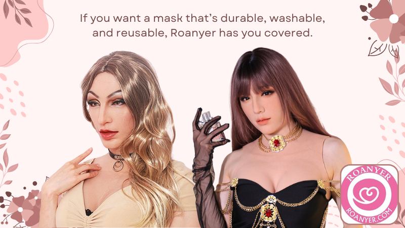 thumbnail image 2 of Roanyer Realistic Silicone Female Mask – Full Face For Cosplay, Crossdresser, Halloween – Mouth Moves 2 of 6