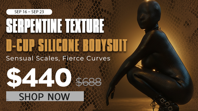 New Arrival: Serpentine Texture D-Cup Silicone Bodysuit