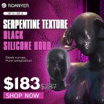 Unmask Your Desires with the New Serpentine Texture Black Silicone Hood