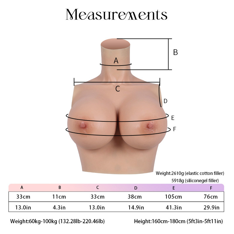 H Cup Silicone Breast Forms