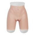 C Cup Silicone Breast Forms + Fake Vagina Pant with Anal Hole + High Red Bikini