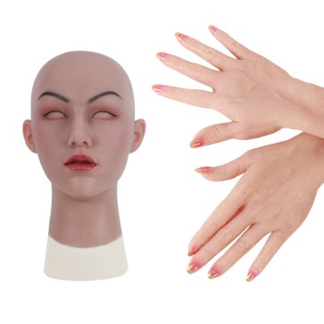 May Realistic Silicone Mask + Realistic Silicone Female Gloves