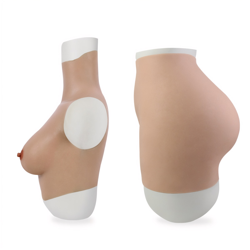Short Fake Vagina Pant Large Size + B Cup Silicone Breast Forms