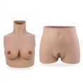Short Fake Vagina Pant Large Size + B Cup Silicone Breast Forms