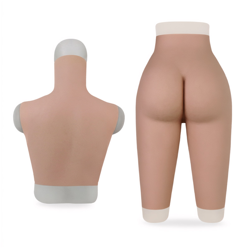 Fake Vagina Pant Middle Length + A Cup Silicone Breast Forms