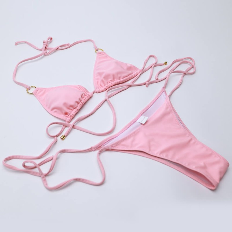 Sexy S Cup Breast Forms + Upgraded Silicone Pregnant Belly + High elastic Bikini - Pink