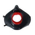 Open-Mouth Silicone Half Mask – Black Skin with Red Lips