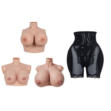 High Waisted Underwear Body Shaper  + G/H/S Breast Forms