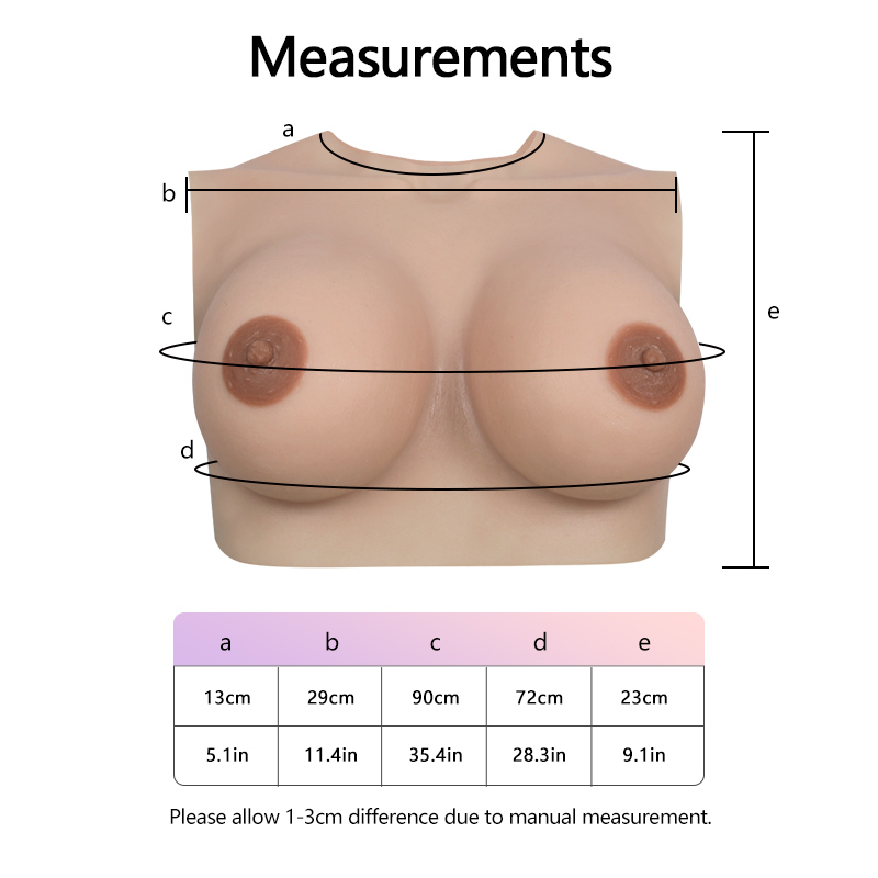  D Cup Breast Forms Round Neck