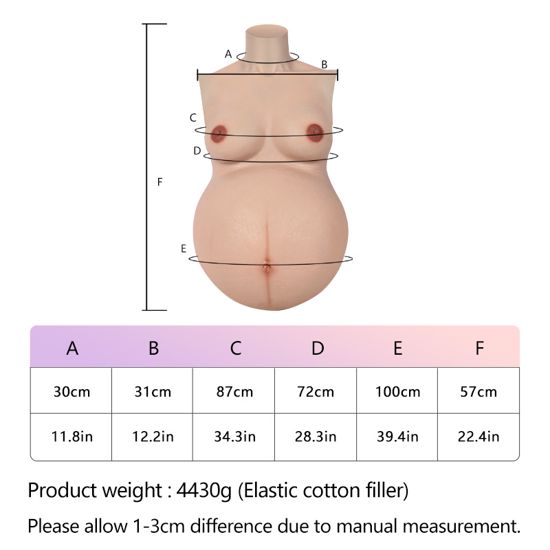 D Cup Breast Forms with Large Pregnant Belly