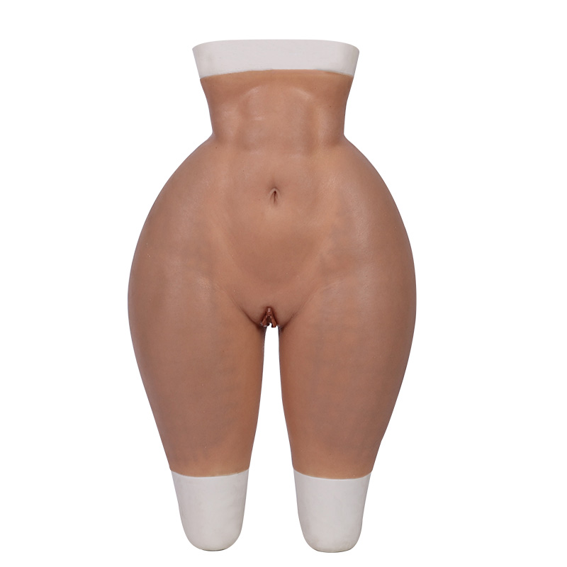 H Cup Silicone Breast Forms + Super Strong Hip Pants + Ombre blonde mix brown long wig