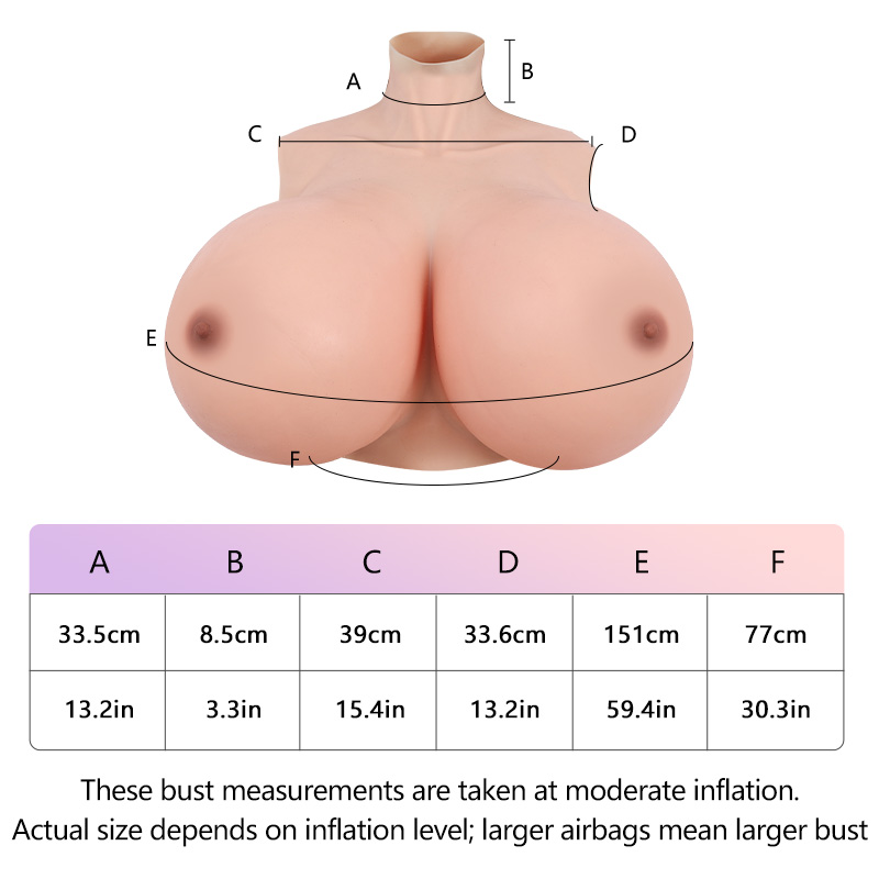 Extra Large Z Cup Silicone Inflatable Breasts