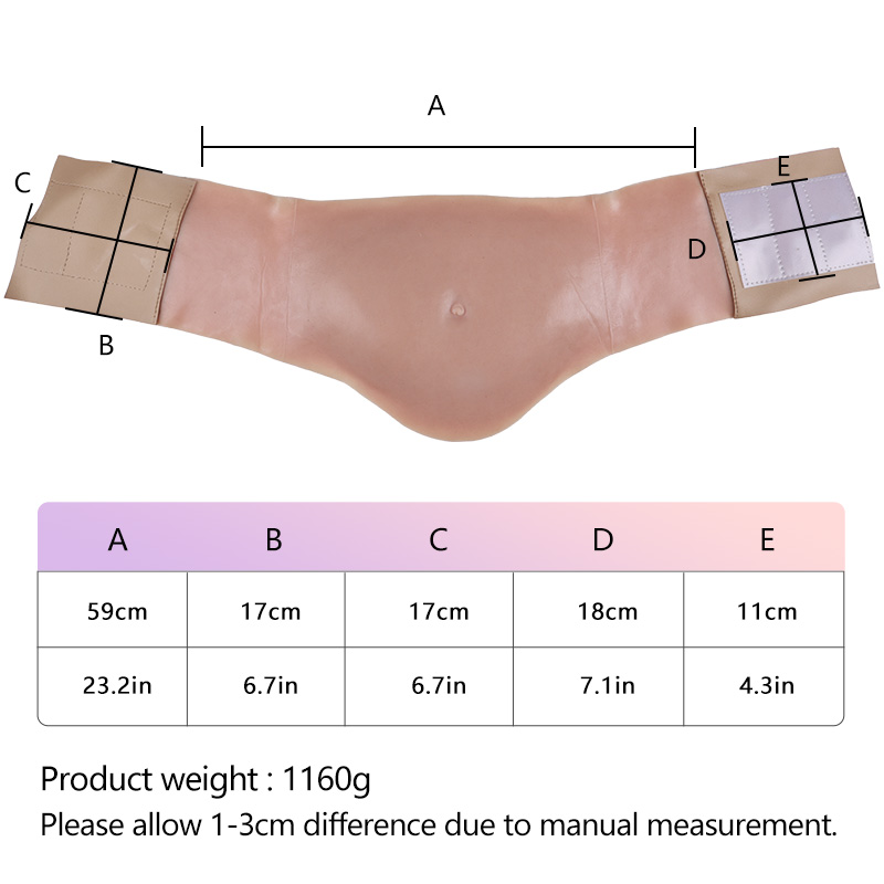 Upgraded Silicone Pregnant Belly with Velcro 3-5 Months