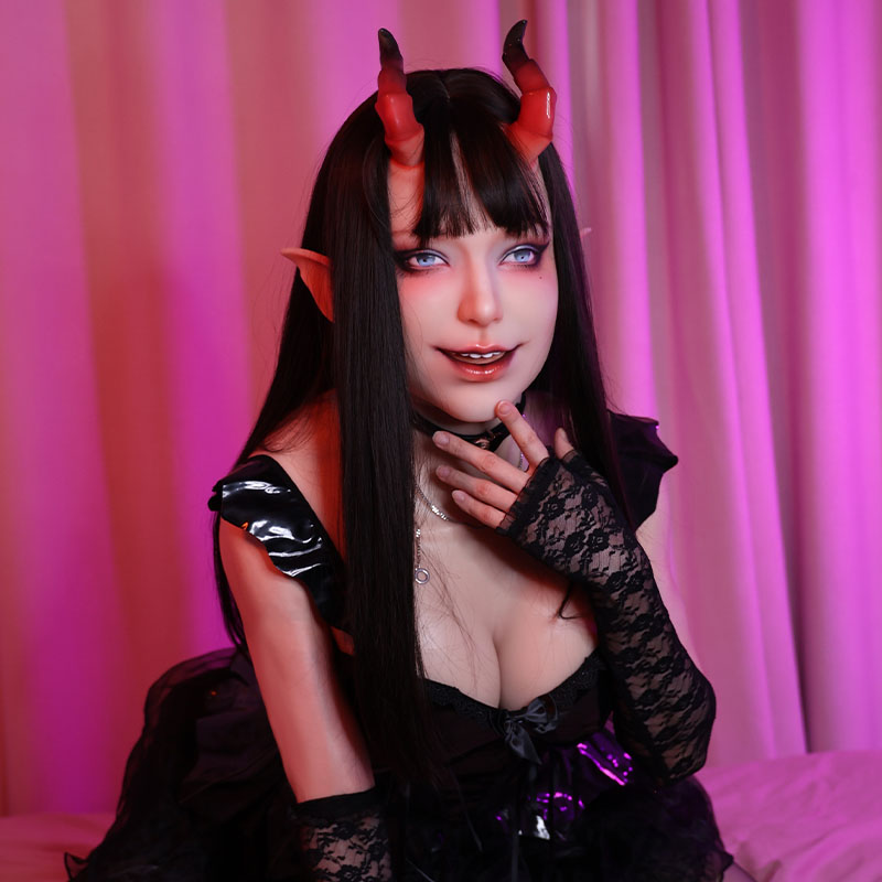 Lilith Succubus Silicone Mask with Lace-up Back