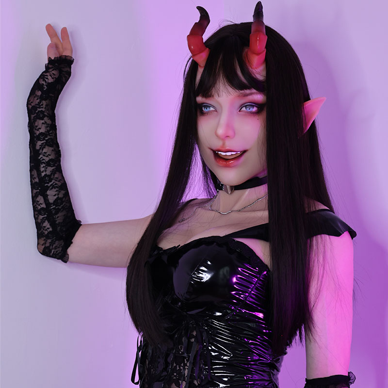 Lilith Succubus Silicone Mask with Lace-up Back