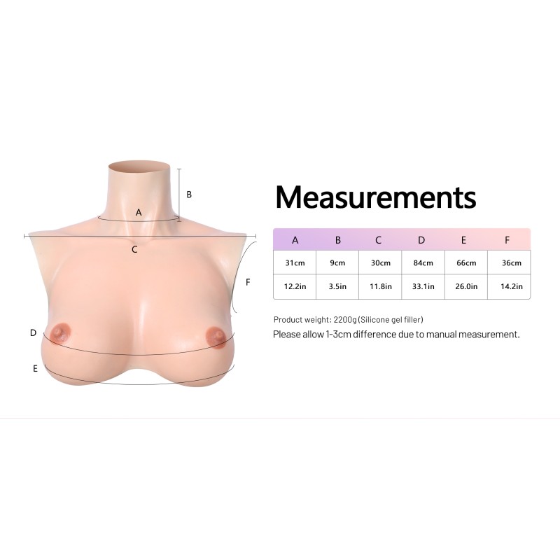 D Curve Silicone Breast Plate Bottom Free East West Shape