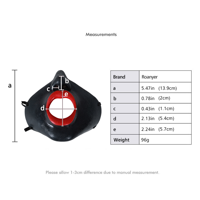 Open-Mouth Silicone Half Mask – Black Skin with Gold Lips