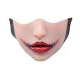 Fetish Stitch Half Mask – Clown Red Lips
