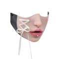 Fetish Stitch Half Mask – White Side Strap