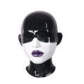 Painted Glossy May Hood – Black & White Face with Violet Lips
