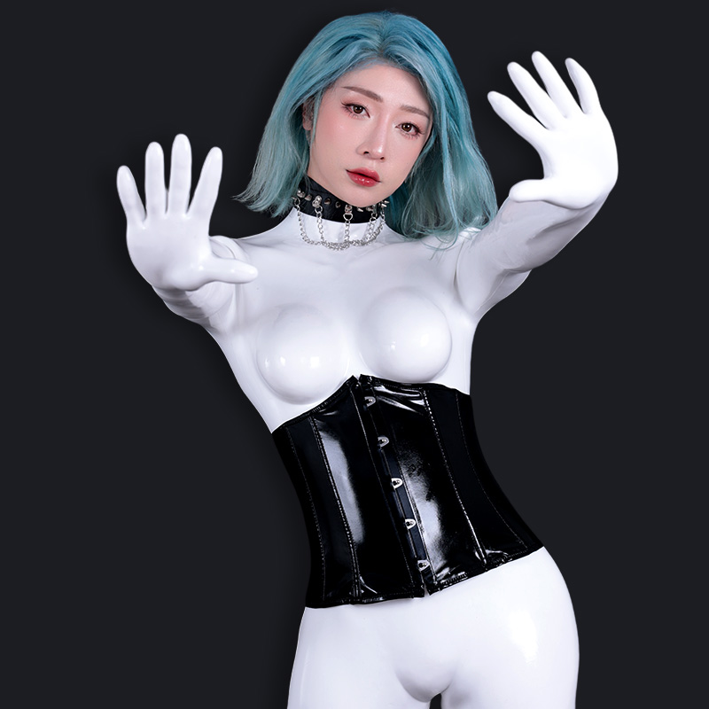 Glossy D Cup Silicone Bodysuit – White Elegance