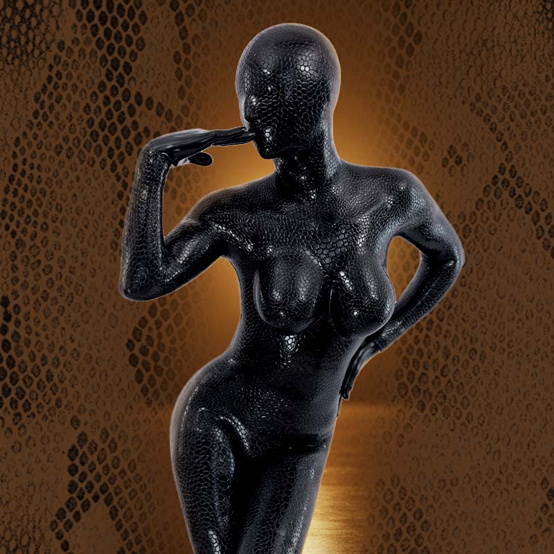 Serpentine Texture D-Cup Silicone Bodysuit With Anal Hole