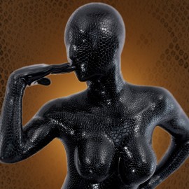 Serpentine Texture D-Cup Silicone Bodysuit With Anal Hole