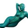 Serpentine Texture D-Cup Silicone Bodysuit – Teal Edition