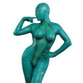 Serpentine Texture D-Cup Silicone Bodysuit – Teal Edition
