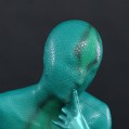 Serpentine Texture Teal Silicone Hood