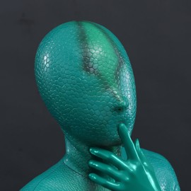 Serpentine Texture Teal Silicone Hood