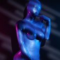 Mystique Neon Blue Silicone Bodysuit