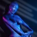 Mystique Neon Blue Silicone Bodysuit