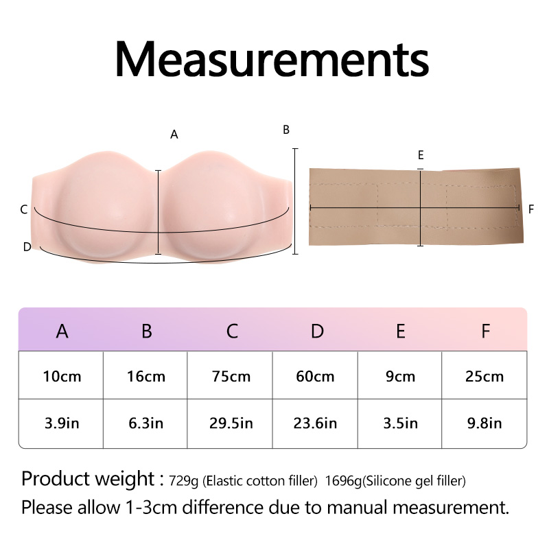 C Cup Tube Top Breast Forms without Nipple – Velcro Back Closure 
