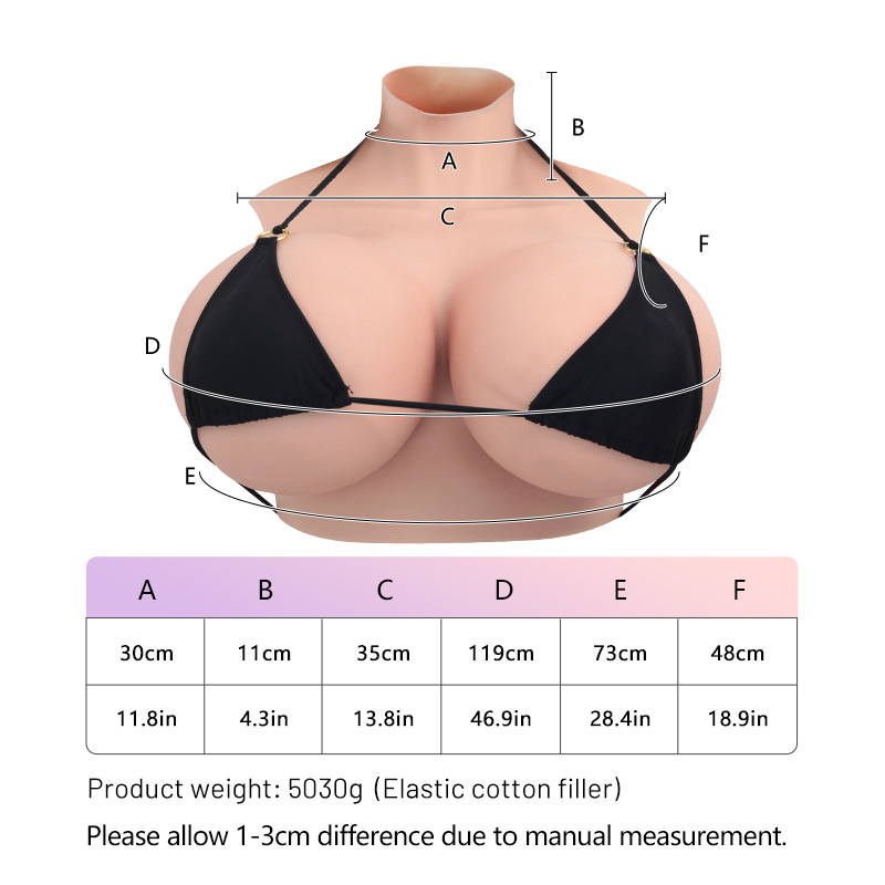 H Cup Silicone Breast Forms – Dimpled Nipple Edition