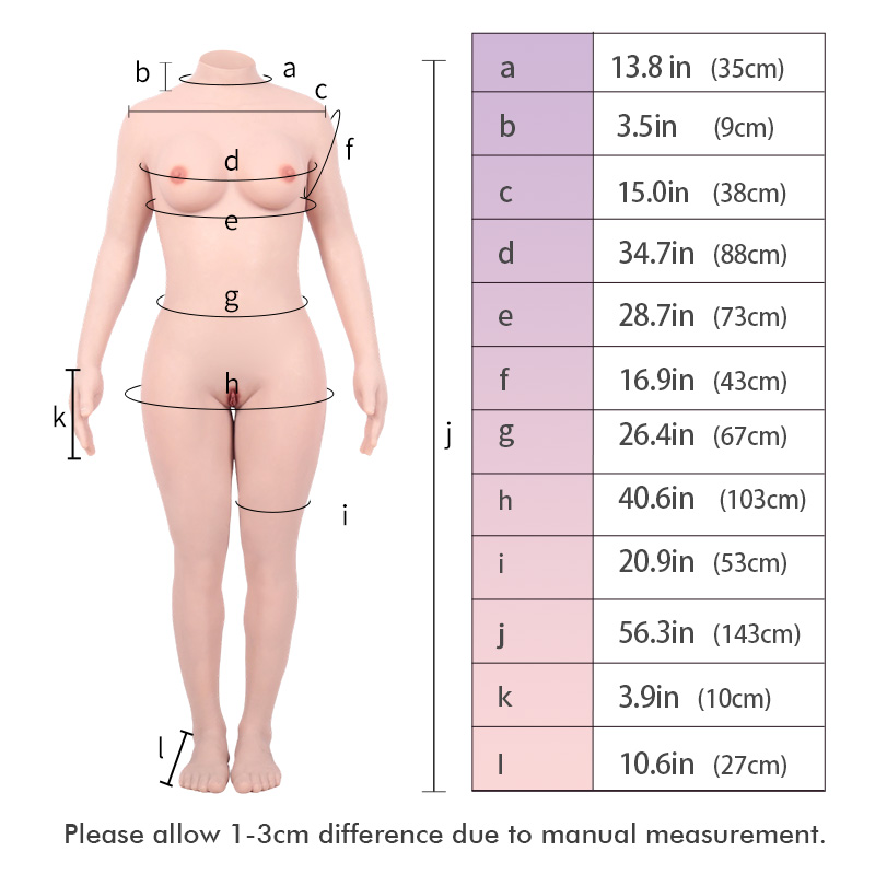 D Cup Silicone Full-Body Bodysuit (Integrated Hands & Feet) – Zipper Back
