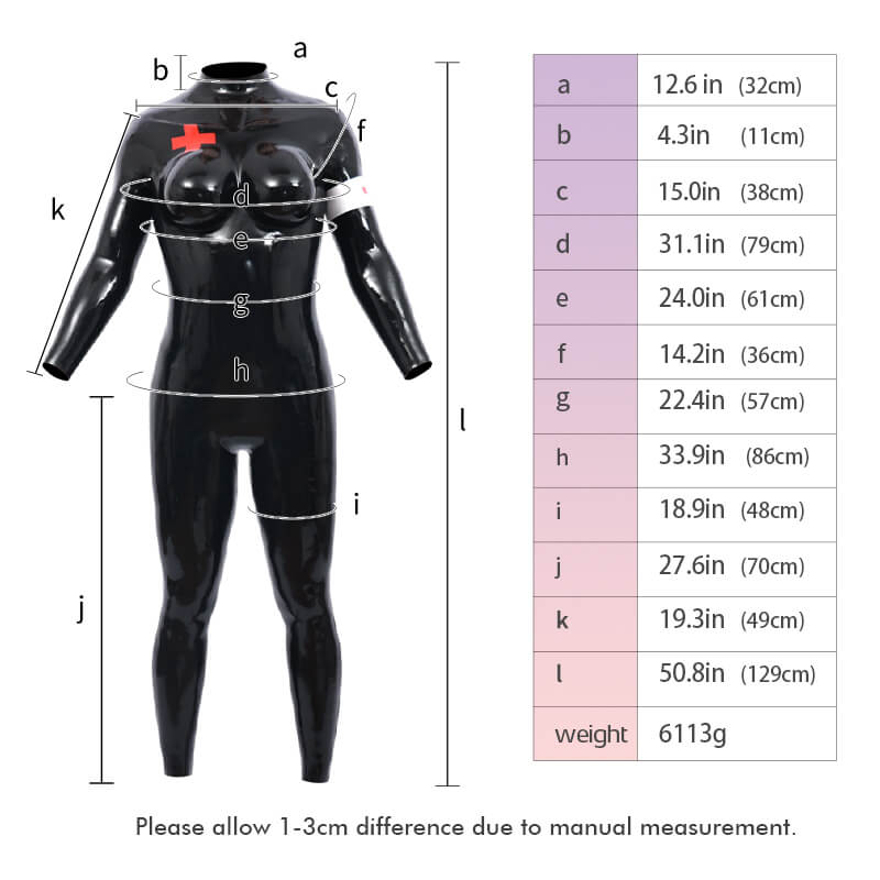 Nurse Glossy D Cup Silicone Bodysuit