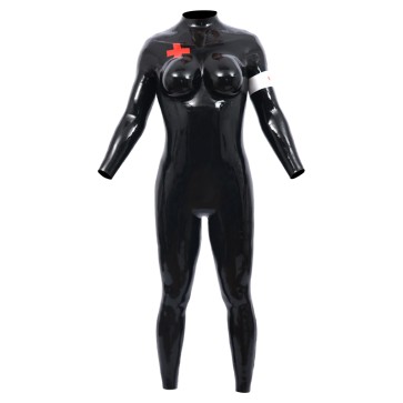 Nurse Glossy D Cup Silicone Bodysuit