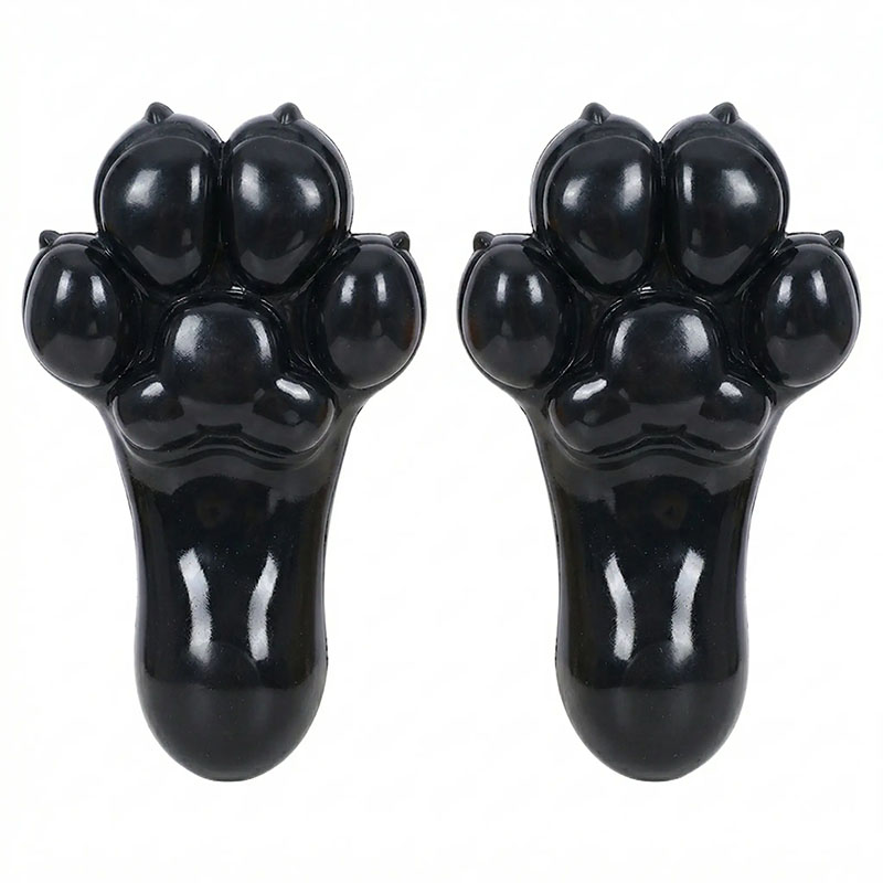 Glossy Silicone Furry Feet Paws