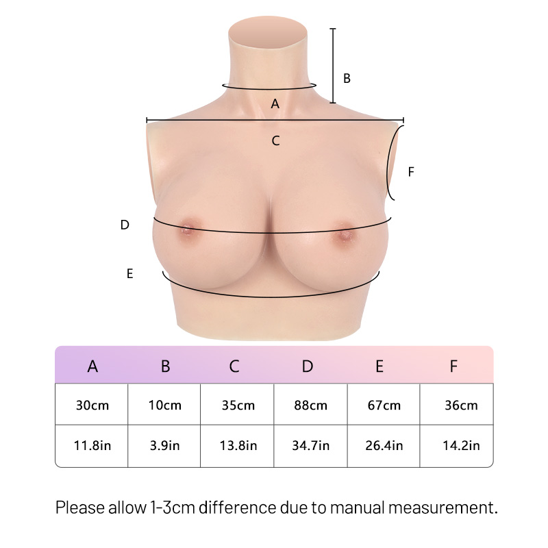 Ultra-Soft Silicone E Cup Breast Forms