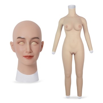 E Cup Bodysuit with Arms + Ria Realistic Silicone Mask