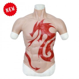 Muscle Suit with Red Dragon Tattoo