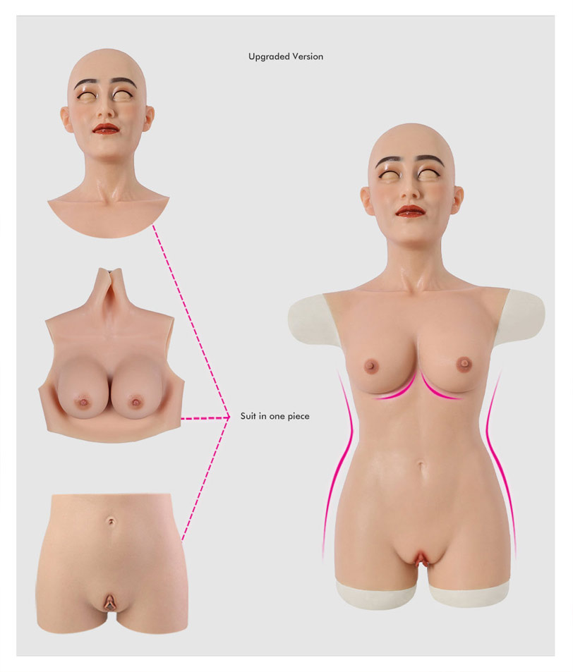 Breast Forms Half Silicone Bodysuit With Attached Mask – The Drag