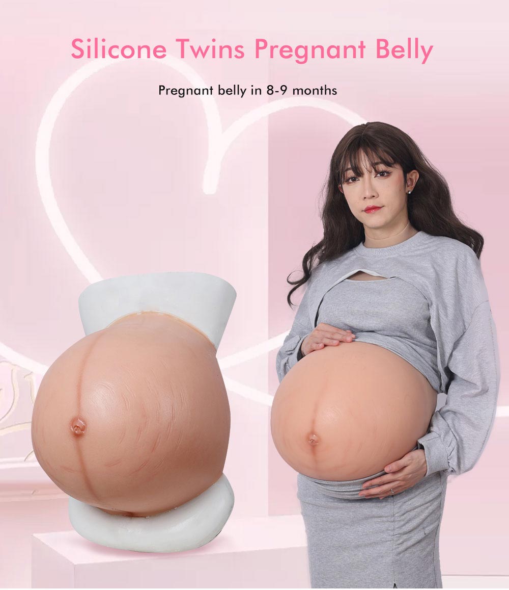 Roanyer Silicona Falsa Gemelos Embarazada Vientre Artificial Bebé Barriga  Barrig