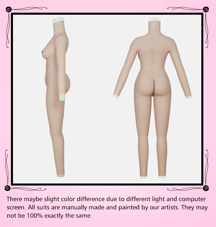 Roanyer Fullbody Bodysuit Headgear Silicone Breast Forms C Cup For